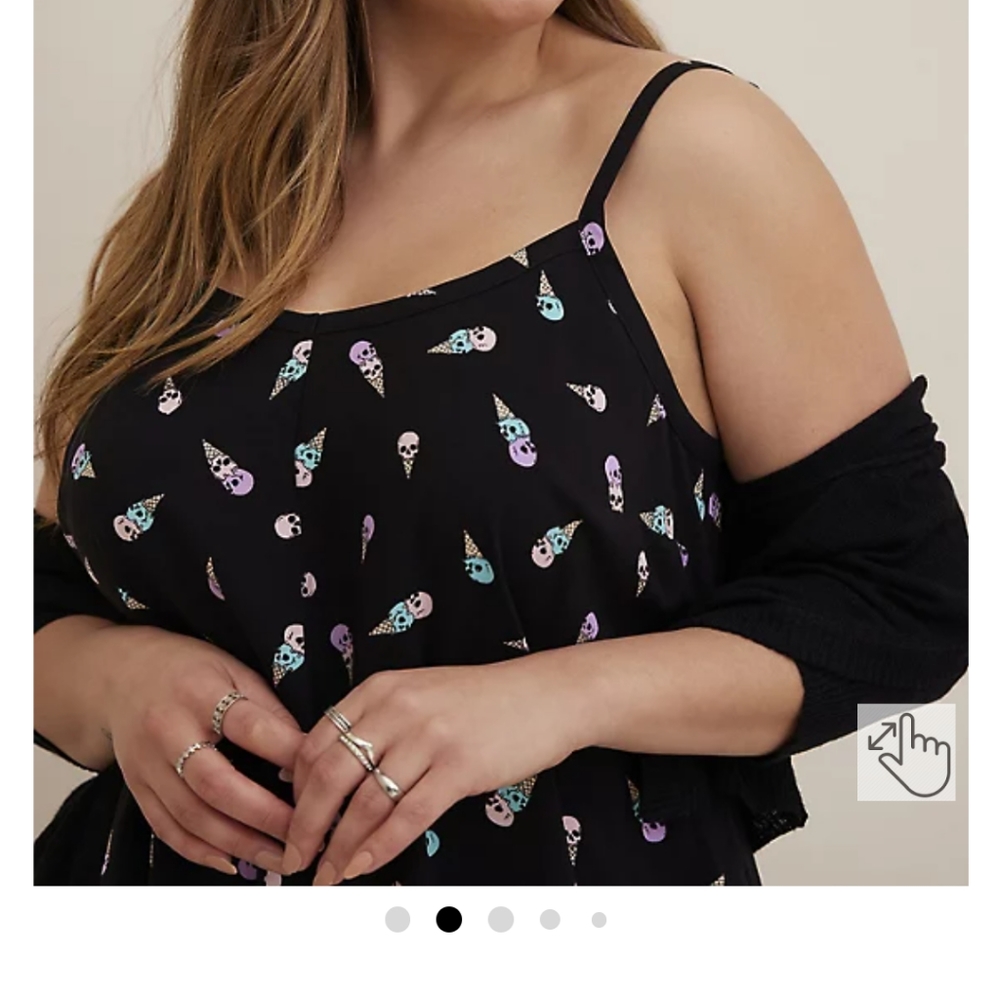 Torrid Goth Black Ice Cream Skulls Halloween Challis Trapeze Dress 3X 22… - Picture 4 of 5